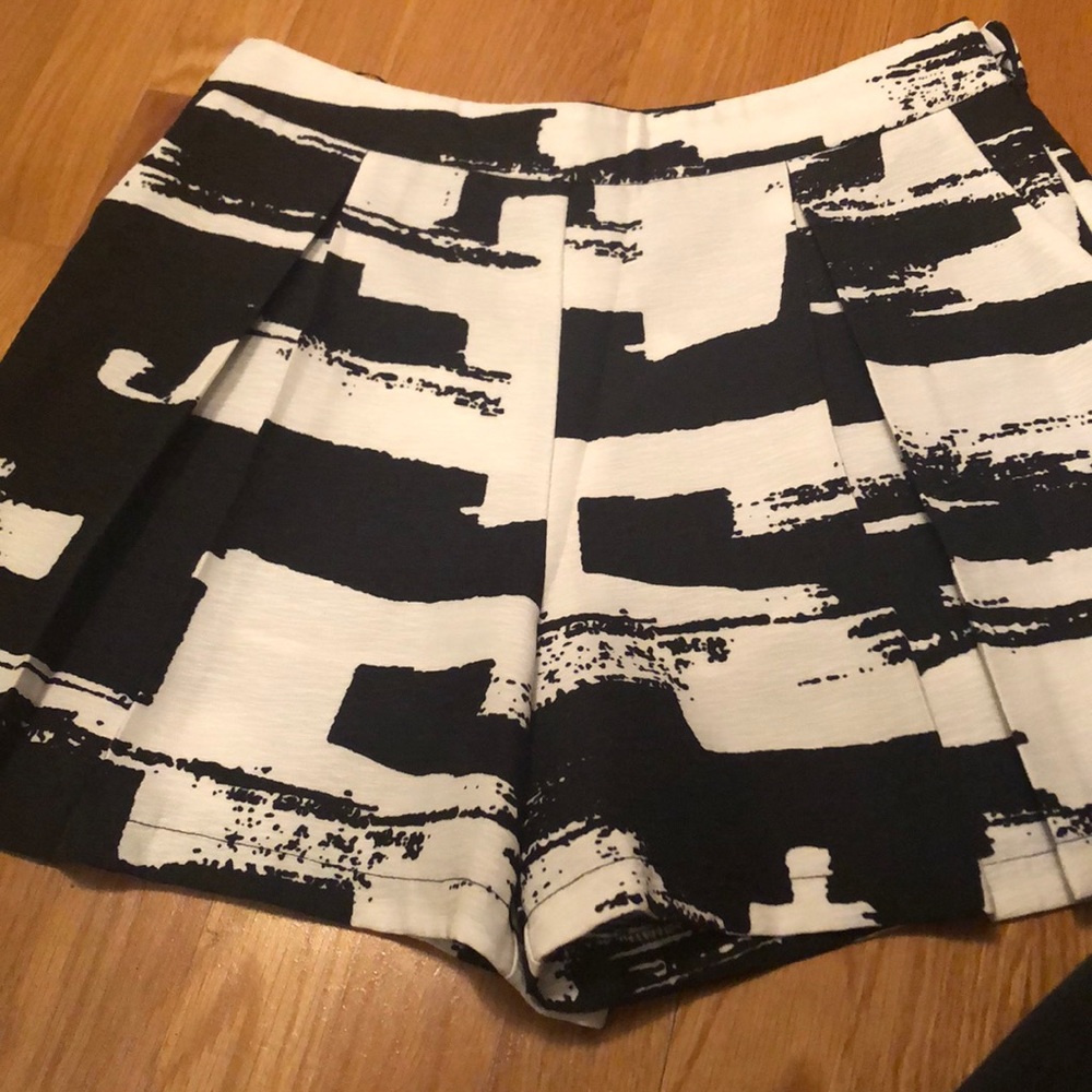 Black and white shorts